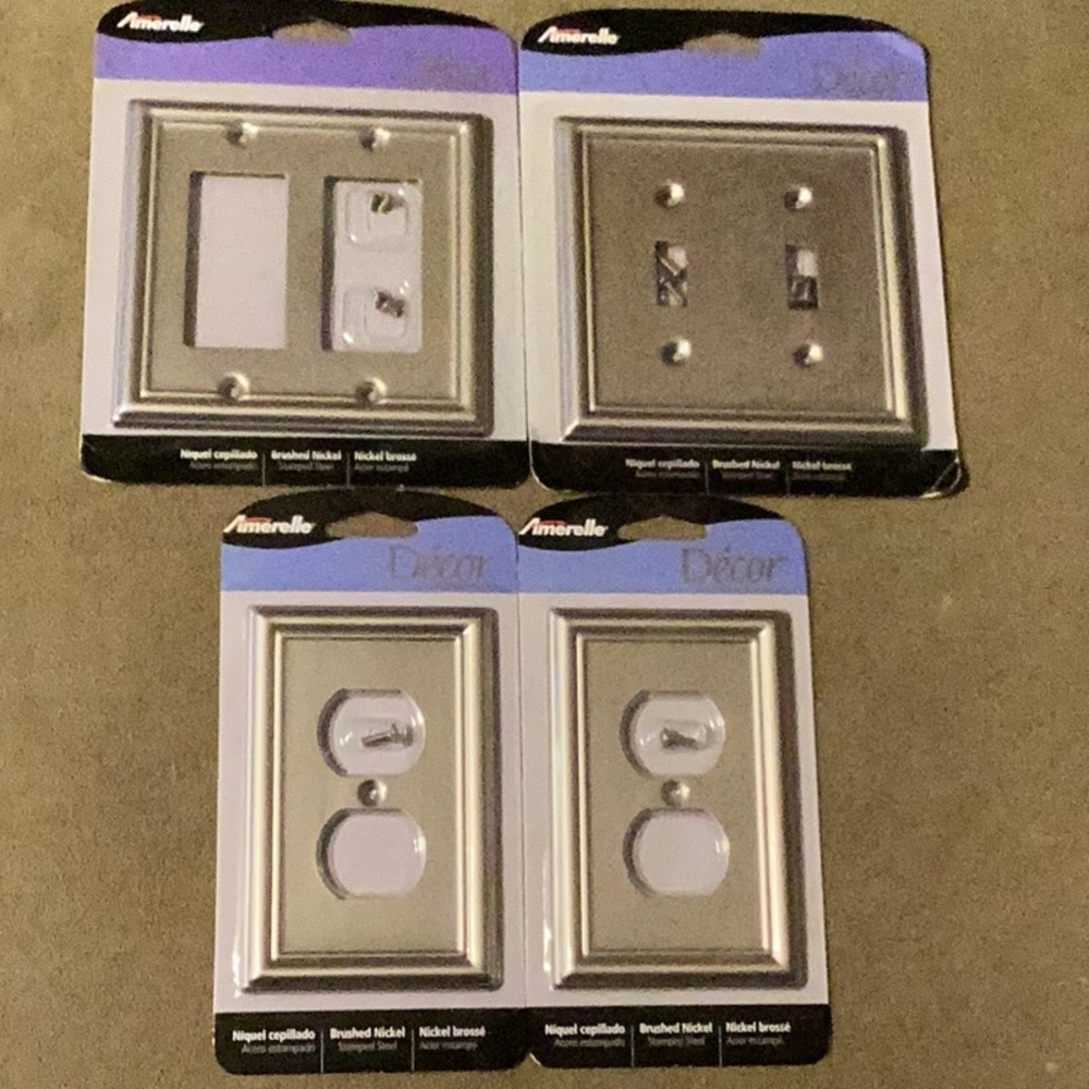 4 Amerelle Brushed Nickel Wall Plates Decor